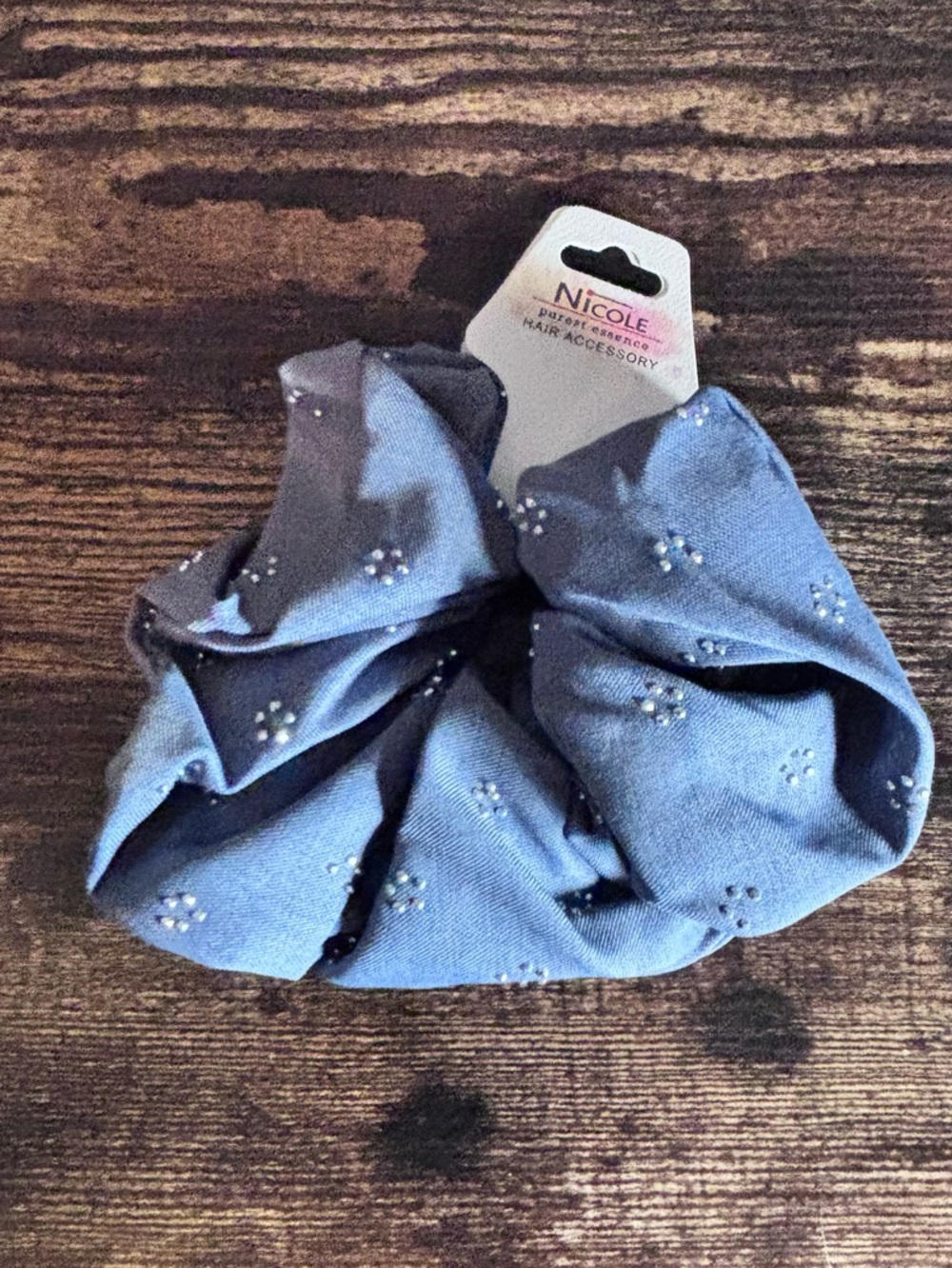 Large Sparkly Blue‎ Hair Scrunchie